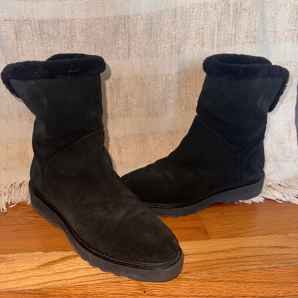 Aquatalia Suede Faux Fur Boots